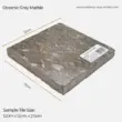 Oceanic Grey Marble tile, 12cm x 12cm x 2.5cm, features a unique textured grey surface ideal for decor.