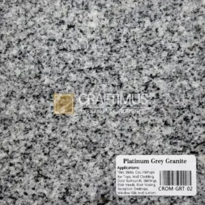 Platinum Grey Granite slab suitable for tiles, countertops, and wall cladding applications.
