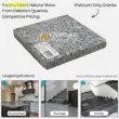 Platinum Grey Granite slab for countertops, floorings, and stairings from Pakistani quarries. Factory direct pricing.