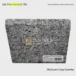 Platinum Grey Granite sample tile, showcasing natural stone texture and elegant gray color.