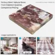 Strawberry marble natural stone slab in burgundy and cream for countertops, bar tops, and flooring applications.