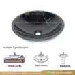 Black marble sink with polished finish, ideal for modern bathrooms and available in various designs.