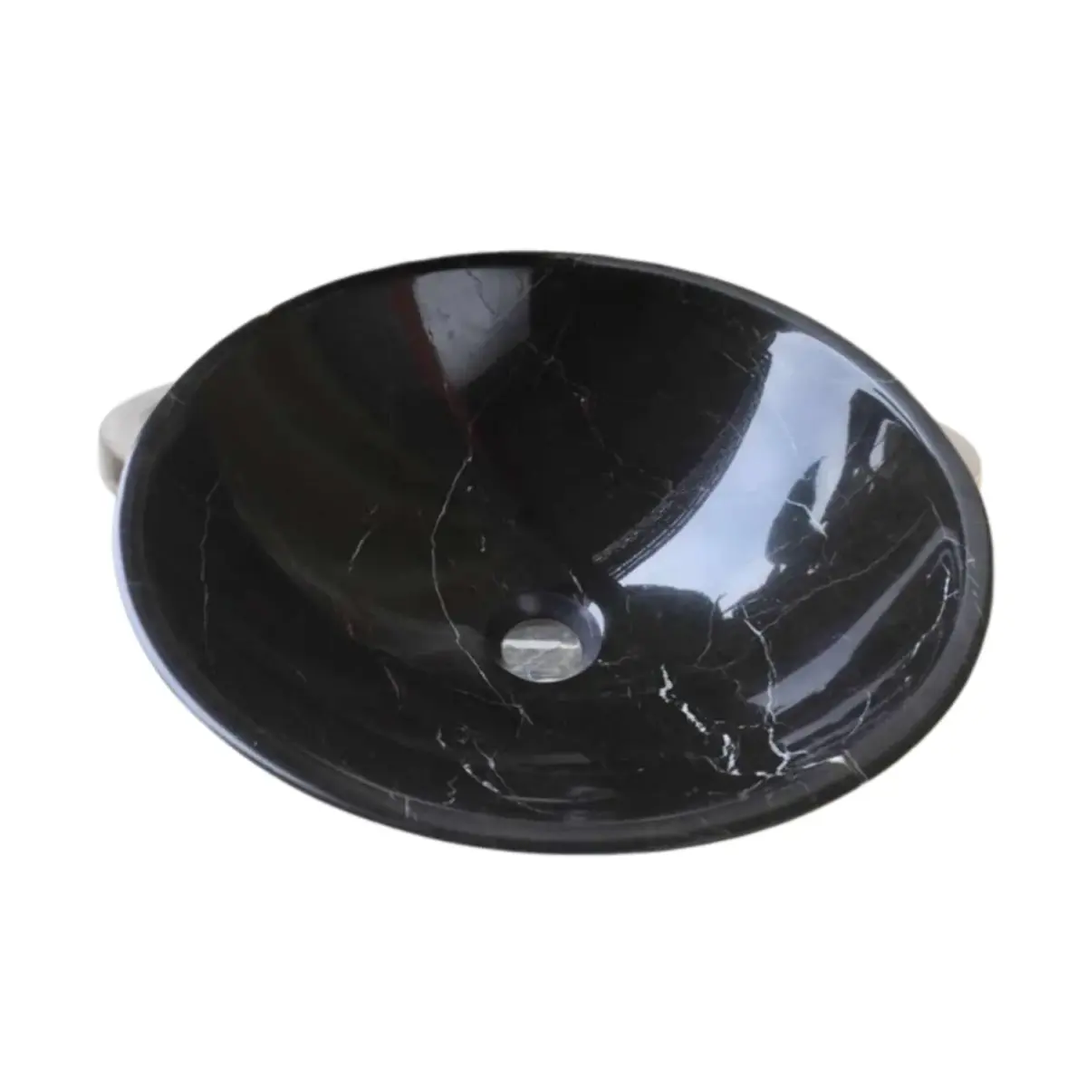 Jet Black Marble circular design vessel sink