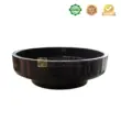 Black onyx bowl with a polished finish, ideal for home decor or dining.