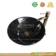 Black marble sink with gold faucet, offering elegant design and luxury for modern bathrooms.