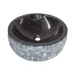 Chiselled Black Marble Round Vessel Sink