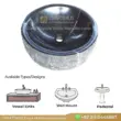 Black marble vessel sink with elegant gray accents for modern bathrooms. Durable and stylish natural stone design.