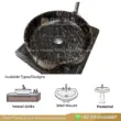 Elegant black marble vessel sink with a smooth finish, perfect for modern bathrooms. Durable and stylish design.