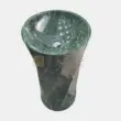 Green marble vessel sink with polished finish, modern design for luxury bathrooms.