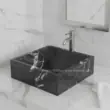Black Marquina Marble Square Shaped Vessel Sink